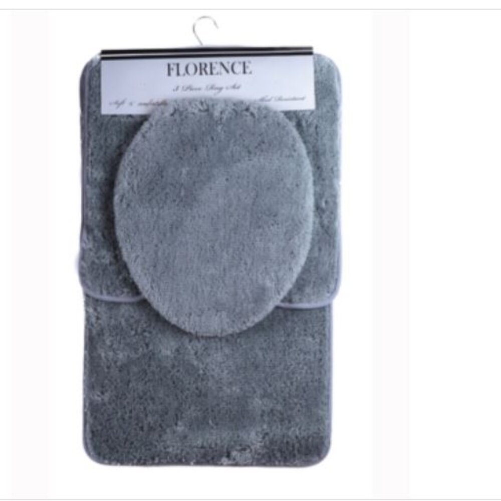 Popular Bath Florence 3-Pc. Rug Set - Steel Blue NWT